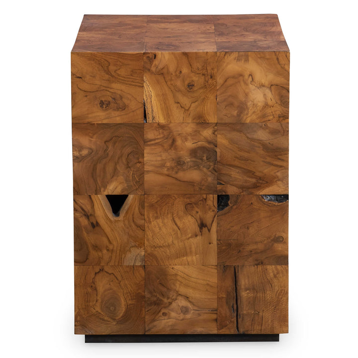 Uttermost Teak Tac Toe Side Table – Caramel