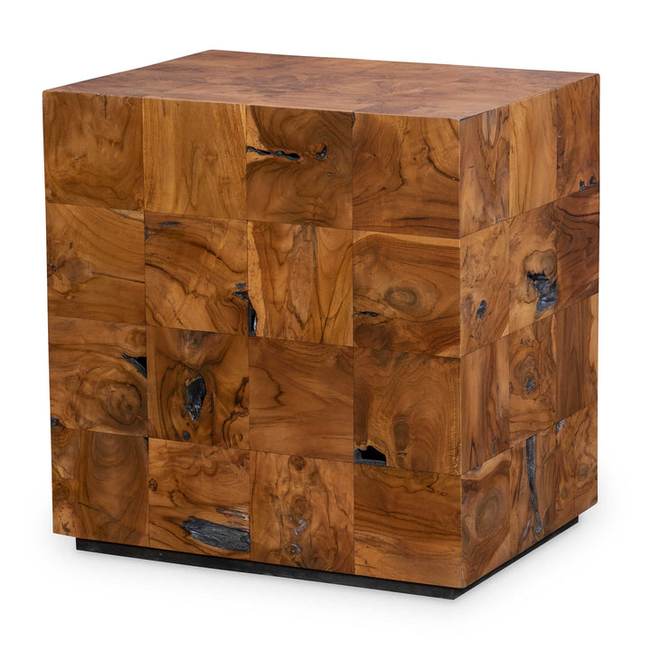 Uttermost Teak Tac Toe Side Table – Caramel