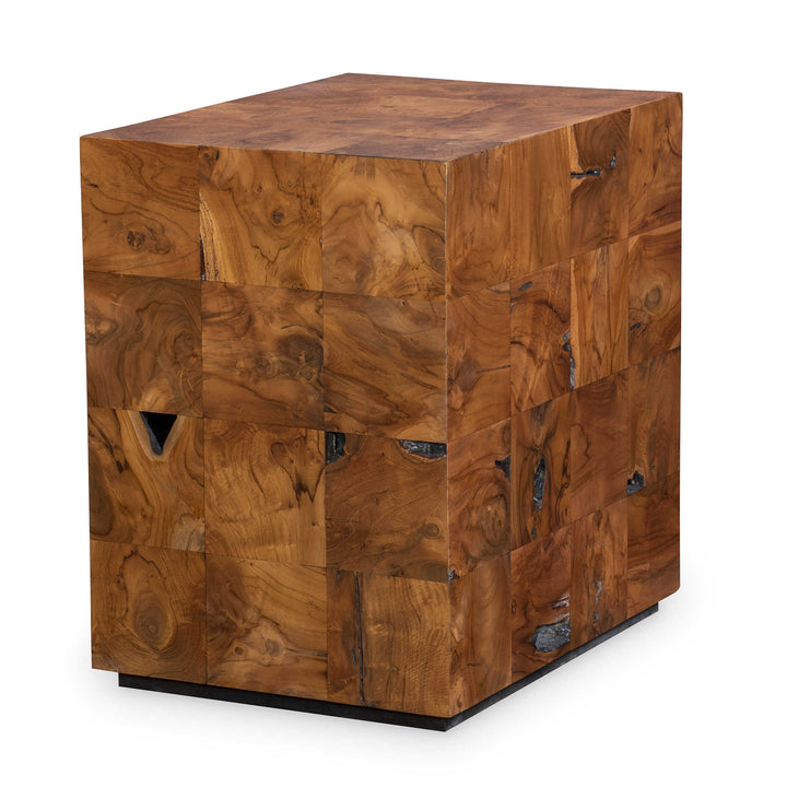 Uttermost Teak Tac Toe Side Table – Caramel