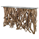 Uttermost Teak Wood Console Table