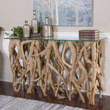Uttermost Teak Wood Console Table