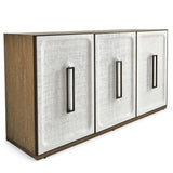 Uttermost White Linen 3 Door Cabinet