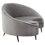 Valencia Three Seater Sofa in Grey Velvet