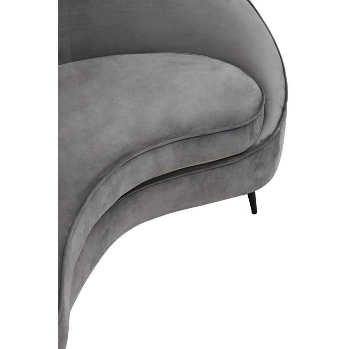 Valencia Three Seater Sofa in Grey Velvet