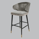 Livingsley Vance Bar Stool  – Mouse Chenille