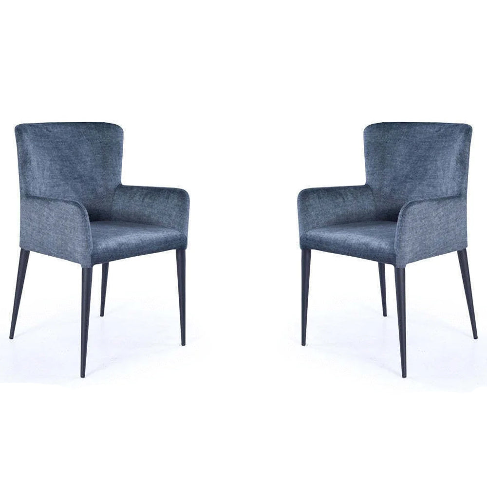 Tommy Franks Varsi Dining Chair - Set of 2 - Bella Blue Velvet