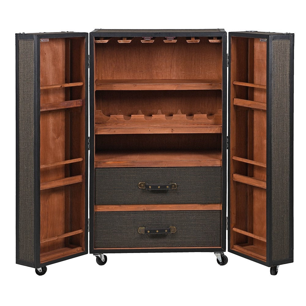 Voyager Trunk-Style Bar Cabinet