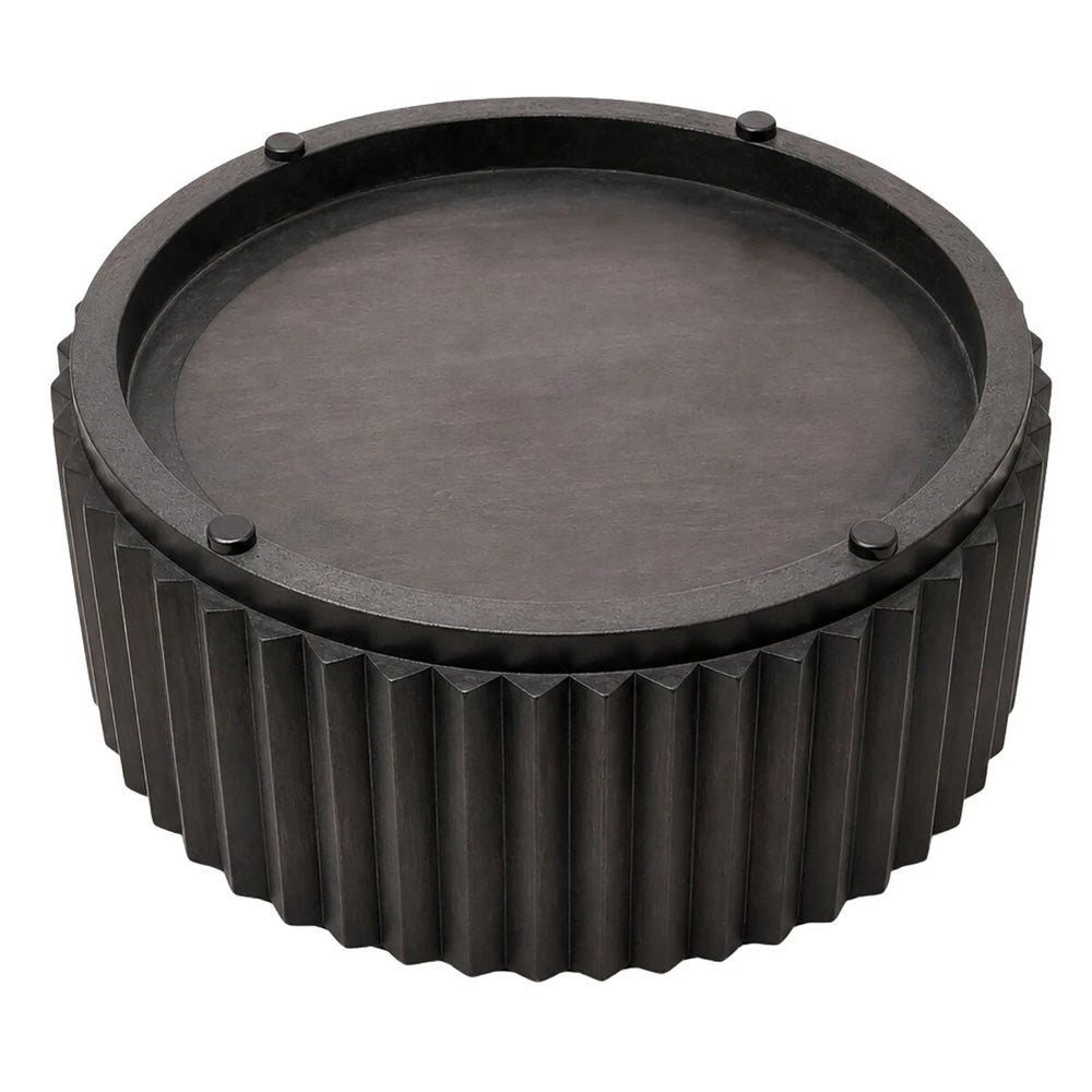 Waverley Round Ridged Coffee Table – Black