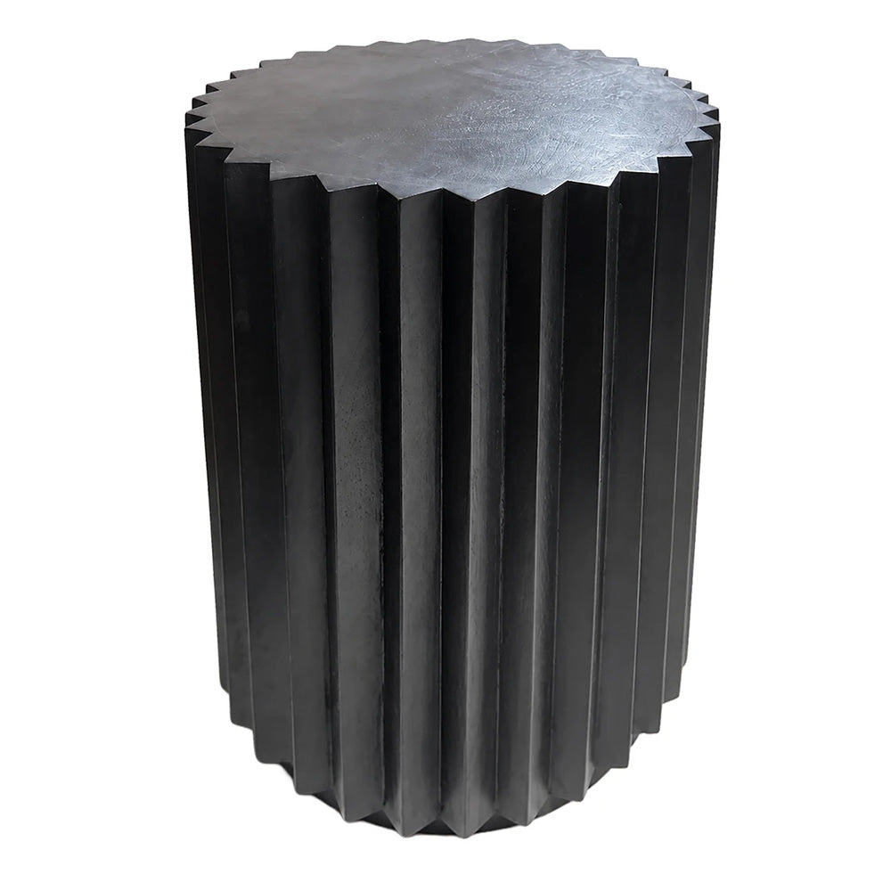 Waverley Round Ridged Side Table – Black