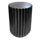 Waverley Round Ridged Side Table – Black