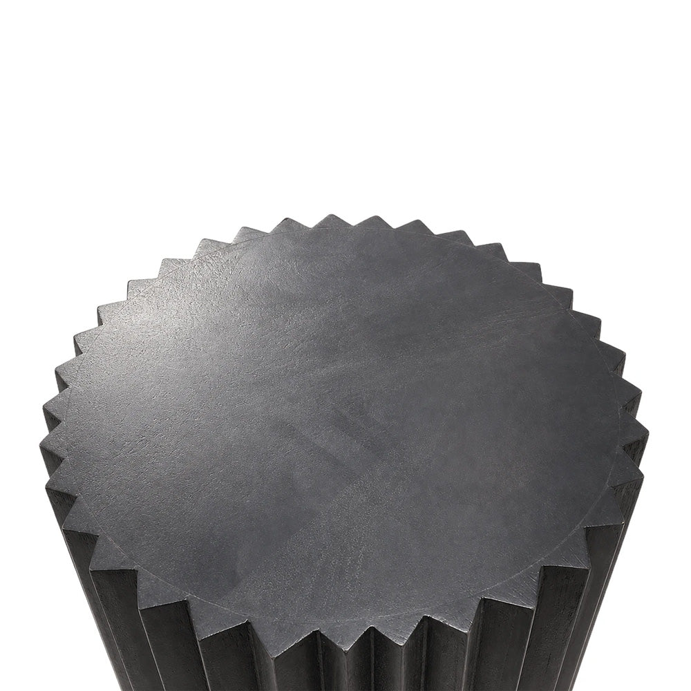 Waverley Round Ridged Side Table – Black
