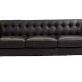 Wendell Three Seater Chesterfield Sofa – Black Leather