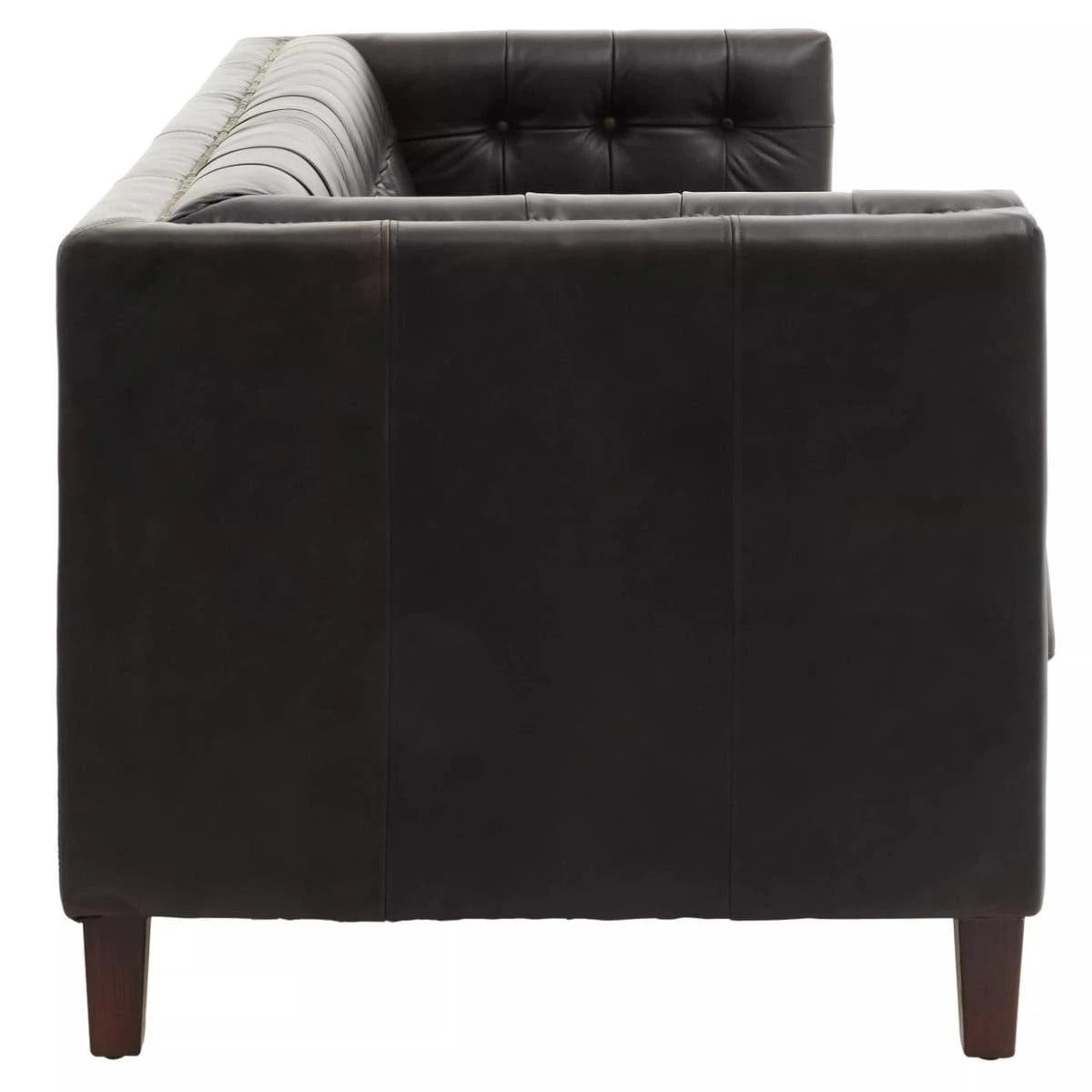 Wendell Three Seater Chesterfield Sofa – Black Leather