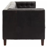 Wendell Three Seater Chesterfield Sofa – Black Leather