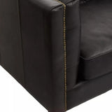 Wendell Three Seater Chesterfield Sofa – Black Leather