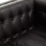 Wendell Three Seater Chesterfield Sofa – Black Leather