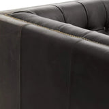 Wendell Three Seater Chesterfield Sofa – Black Leather