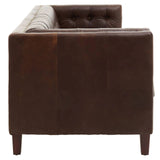 Wendell Three Seater Chesterfield Sofa – Brown Leather