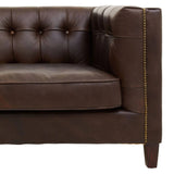 Wendell Three Seater Chesterfield Sofa – Brown Leather