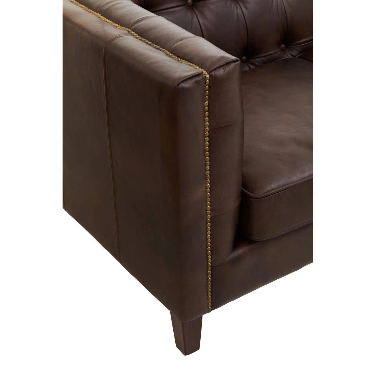 Wendell Three Seater Chesterfield Sofa – Brown Leather