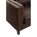 Wendell Three Seater Chesterfield Sofa – Brown Leather