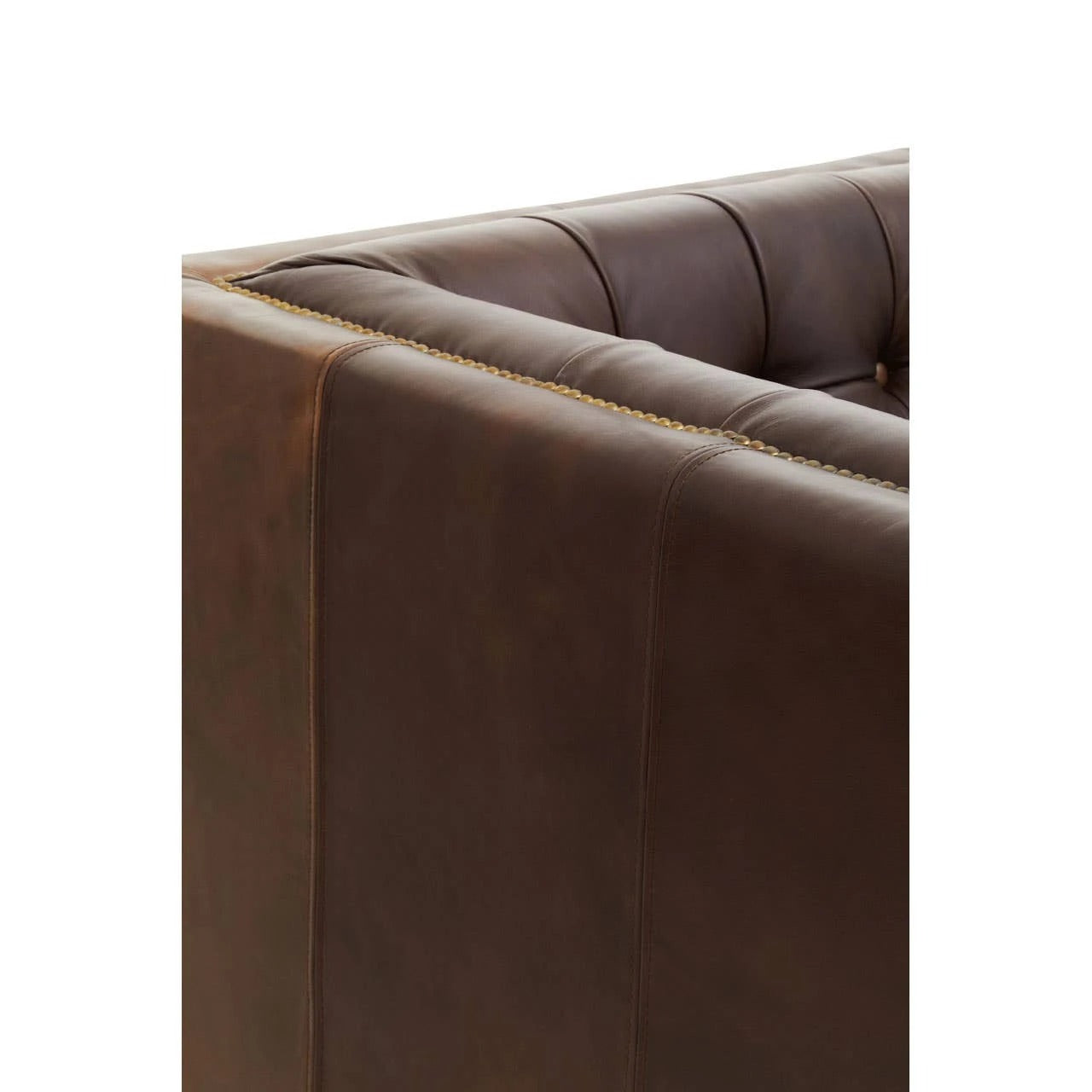 Wendell Three Seater Chesterfield Sofa – Brown Leather
