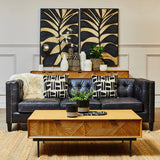 Wendell Three Seater Chesterfield Sofa – Black Leather