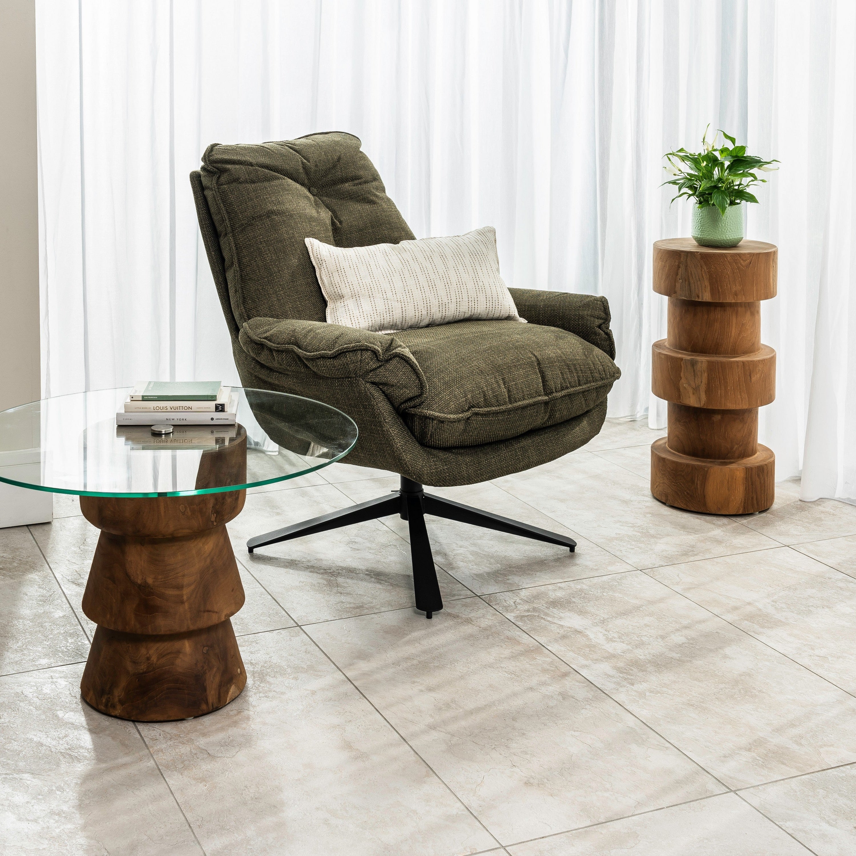 Wilbur Occasional Chair – Olive Grey Twill