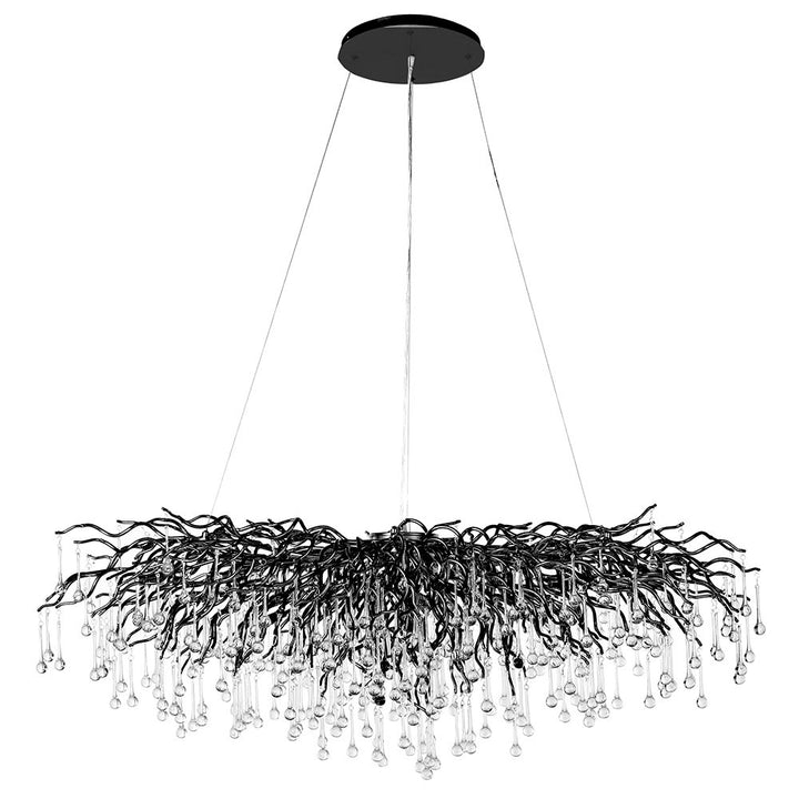 Wisdom Glass Droplet Chandelier in Matte Black