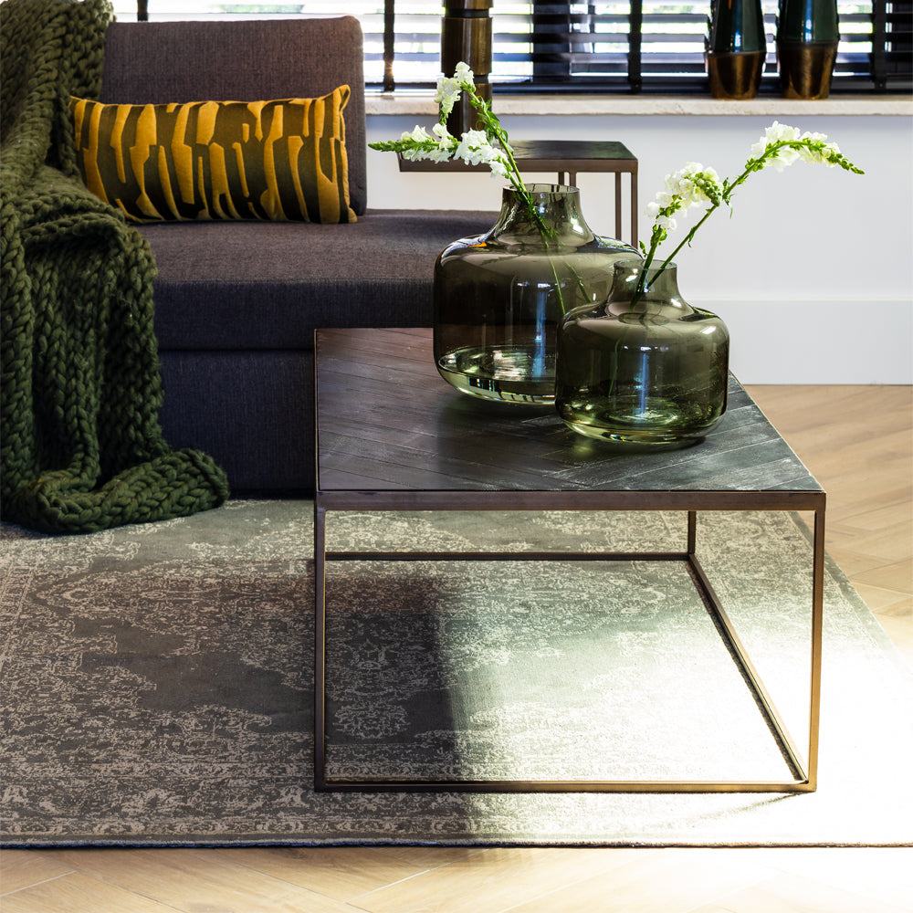 Light & Living Chisa Coffee Table in Black and Antique Bronze