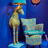 Zebra Floor Lamp – Blue & Orange