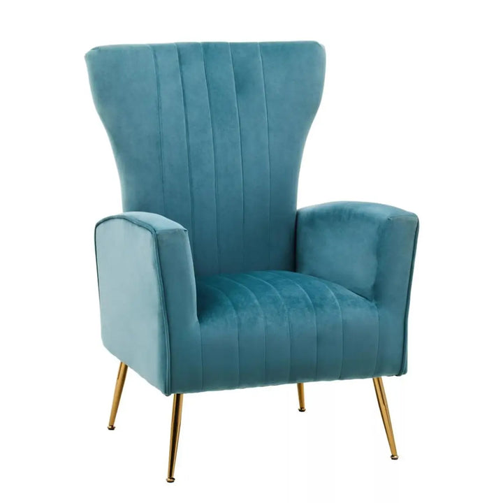 Elodie Accent Chair – Turquoise Velvet