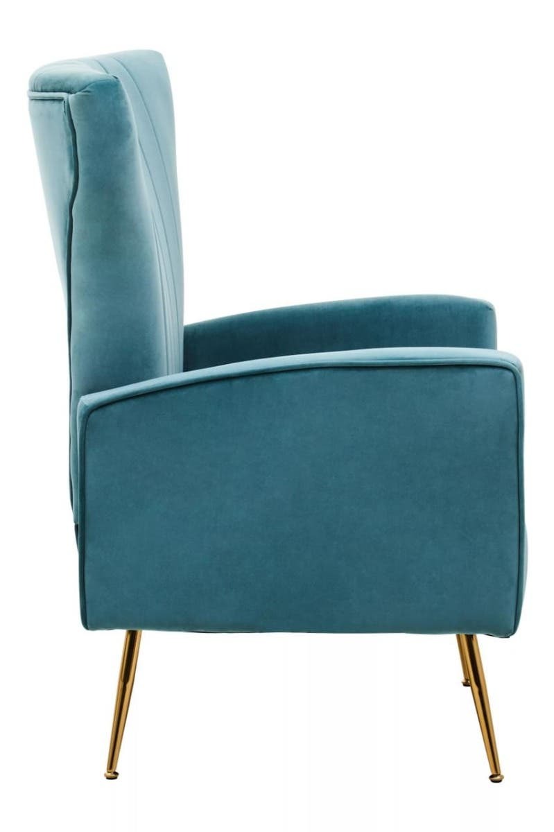 Elodie Accent Chair – Turquoise Velvet