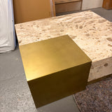 Edmund Coffee Table in Antique Gold and Crema Marble – Second