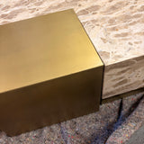 Edmund Coffee Table in Antique Gold and Crema Marble – Second