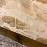 Edmund Coffee Table in Antique Gold and Crema Marble – Second