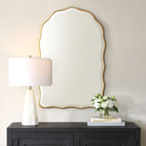 Keiichi Irregular Arched Mirror - Gold Leaf