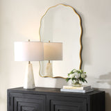 Keiichi Irregular Arched Mirror - Gold Leaf