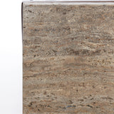 Light & Living Roshan Side Table in Travertine and Dark Brown Finish