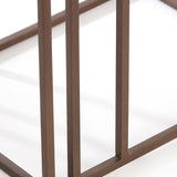 Light & Living Roshan Side Table in Travertine and Dark Brown Finish