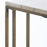Light & Living Roshan Side Table in Sand Travertine and Antique Bronze Finish