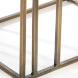 Light & Living Roshan Side Table in Sand Travertine and Antique Bronze Finish