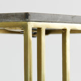 Light & Living Roshan Side Table in Brown Marble and Brass Finish
