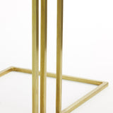 Light & Living Roshan Side Table in Brown Marble and Brass Finish