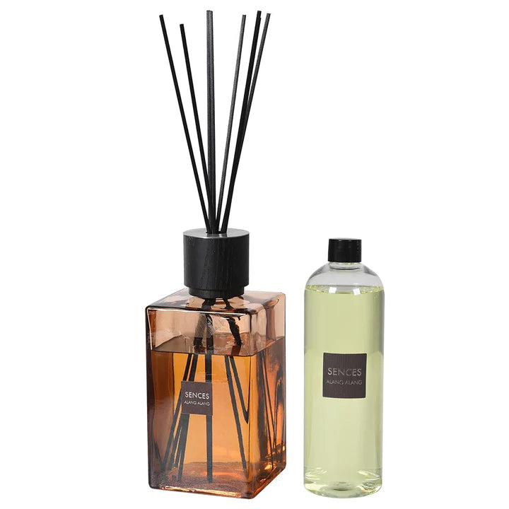 Enormous Amora Reed Diffuser with Amber Glass Bottle Set