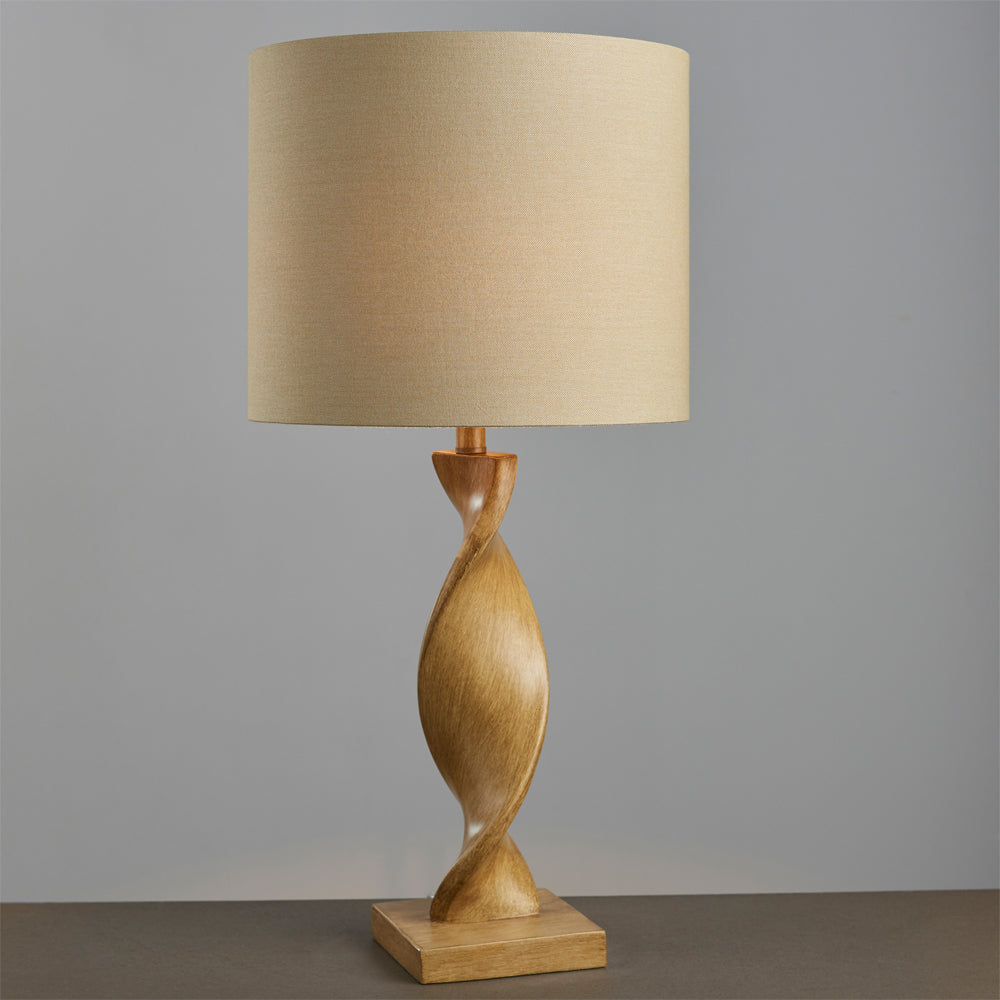 Abria Table Lamp with Natural Oak Effect – Excess Stock