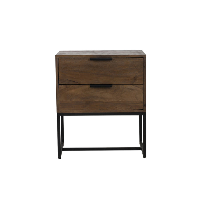 Light & Living Meave Bedside Table in Dark Brown Wood