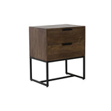 Light & Living Meave Bedside Table in Dark Brown Wood