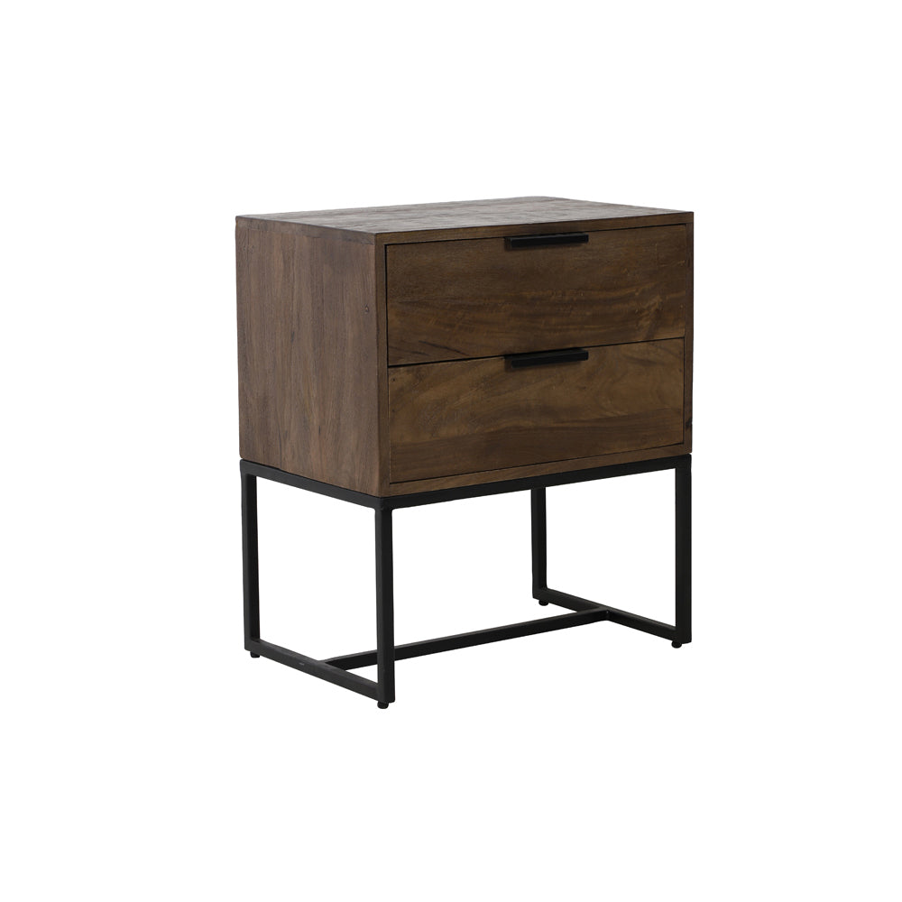 Light & Living Meave Bedside Table in Dark Brown Wood