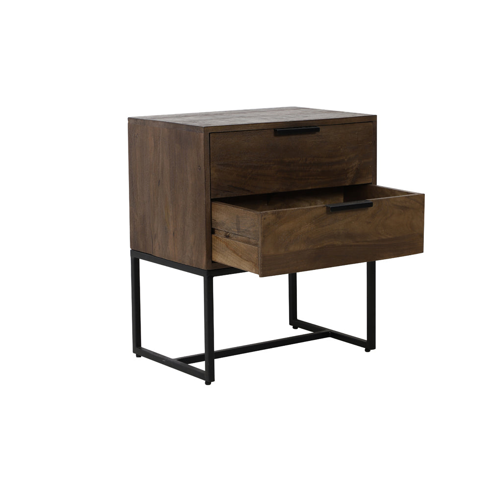 Light & Living Meave Bedside Table in Dark Brown Wood